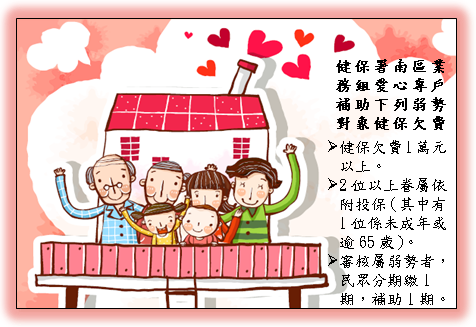 健保署南區業務組愛心專戶協助弱勢對象健保欠費示意圖2